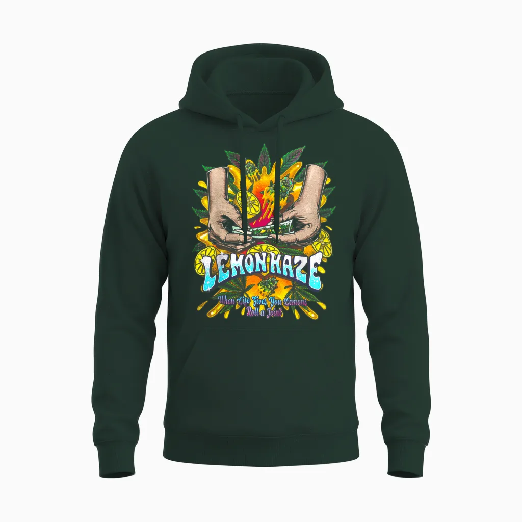 Lemon Haze Cannabis Marihuana Unisex Hoodie in Forest