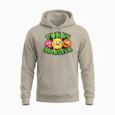 Funny Monster Unisex Hoodie - Sand