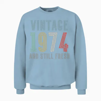 1974 Vintage 50th Birthday Unisex Sweatshirt - Light Blue