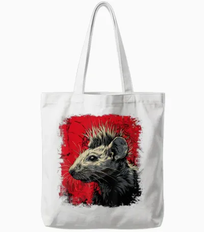 Punk Rock Rat Tote Bags - White