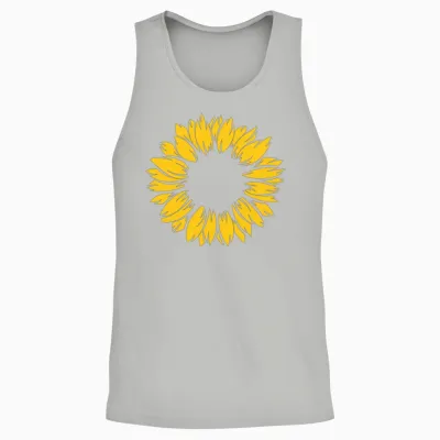 Golden Mandala Sunflower Unisex Tank Top - Ash