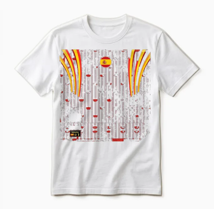 Espagne T-Shirt Rétro Espagnol Espanol Madrid Barcelone Unisex T-Shirt in White