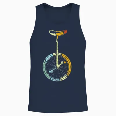 Unicycle Retro Unisex Tank Top - Navy
