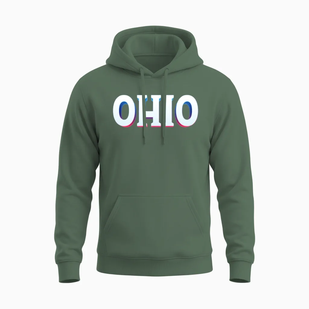 Retro - Ohio City Unisex Hoodie in Military Green