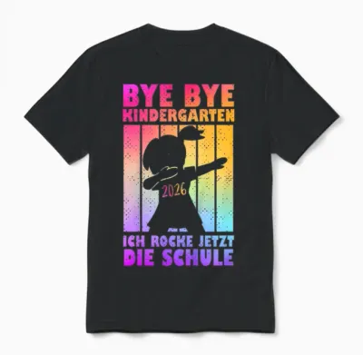 Kinder Kita Abgänger 2026 Kita Geschafft Bye Bye Kindergarten Unisex T-Shirt - Black