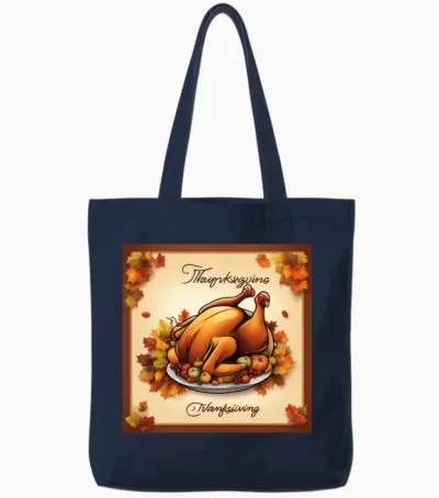 Happy Thanksgiving Tote Bags - Navy