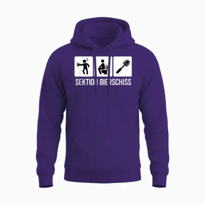 Sektion Bierschiss Antisozial Asozial Lustiges Assi T-Shirt - Damen - Unisex-Erwachsene - Schwarz - Small - Kurzarm - Cartoon-T-Shirt Unisex Hoodie - Purple