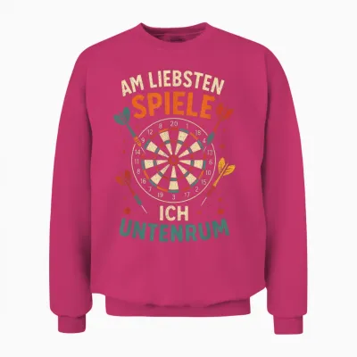 Am Liebsten Spiele Ich Untenrum - Darten Dart Unisex Sweatshirt - Heliconia