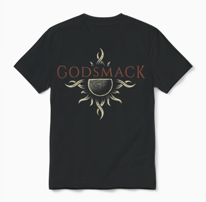 Godsmack โ Logo Sun on Black Unisex T-Shirt in Black