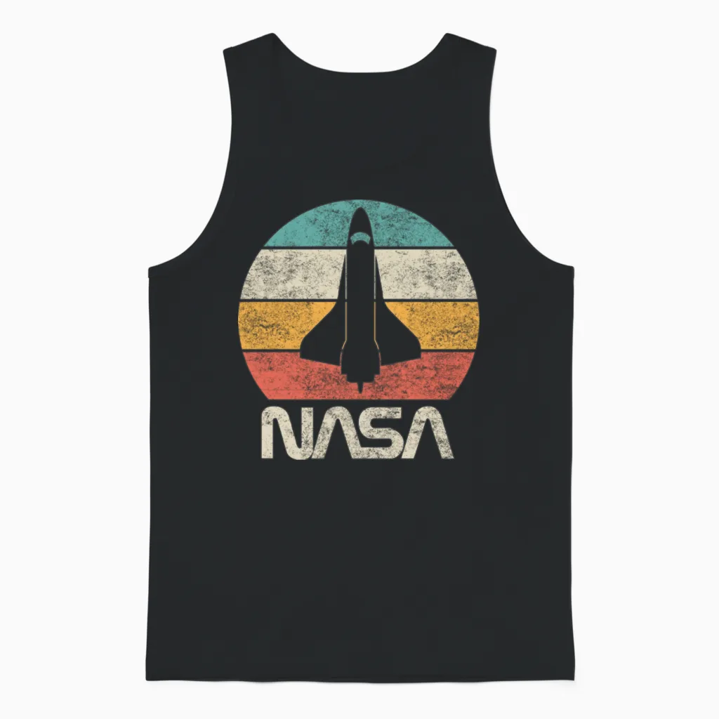 Retro Vintage Nasa Unisex Tank Top in Black