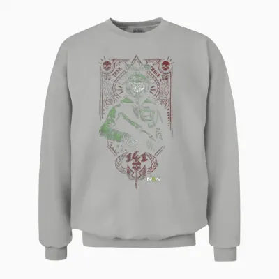 Call of Duty: Modern Warfare 2 Ghost Playing Card Portrait Unisex Sweatshirt - Ash