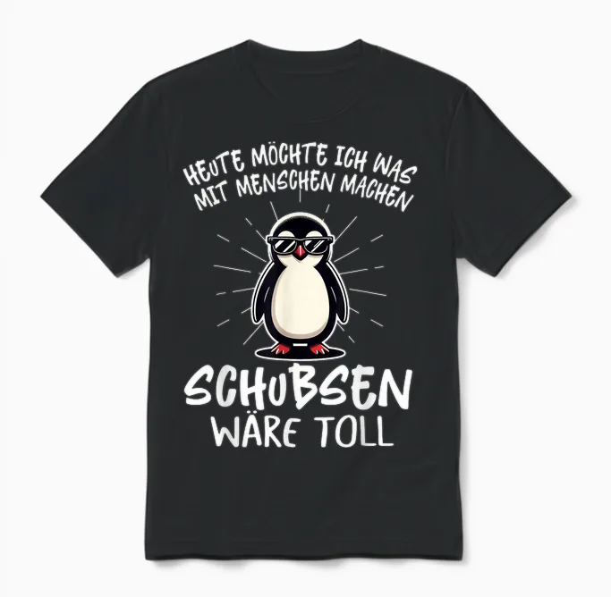 Heute Möchte Ich Was Mit Menschen Machen Schubsen Wäre Toll T-Shirt, Black Unisex T-Shirt in Black