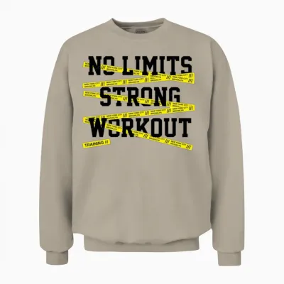 No Limits Strong Workout Unisex Sweatshirt - Sand