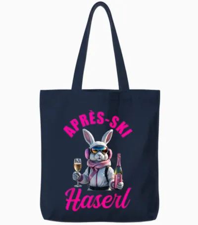 Apres Ski Haserl | Skiing Après Ski Party Ski Bunny Outfit Tote Bags - Navy