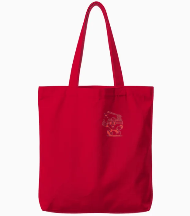 Retro T-Shirt with Pocket Ramen Noodles Tokyo Japan Tote Bags in Red