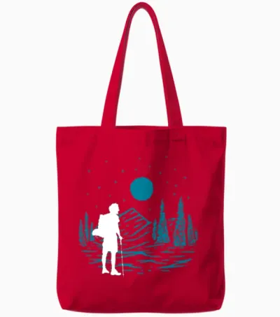 Funny Hiking Hiker Gift Tote Bags - Red
