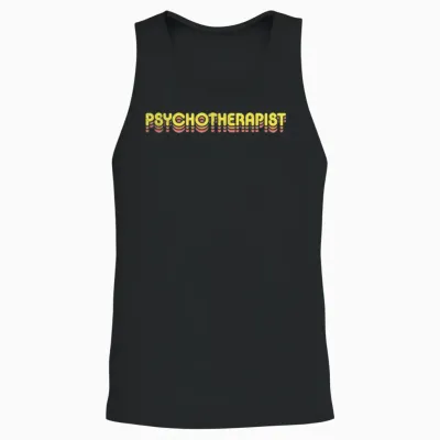 Retro Psychotherapist Unisex Tank Top - Black