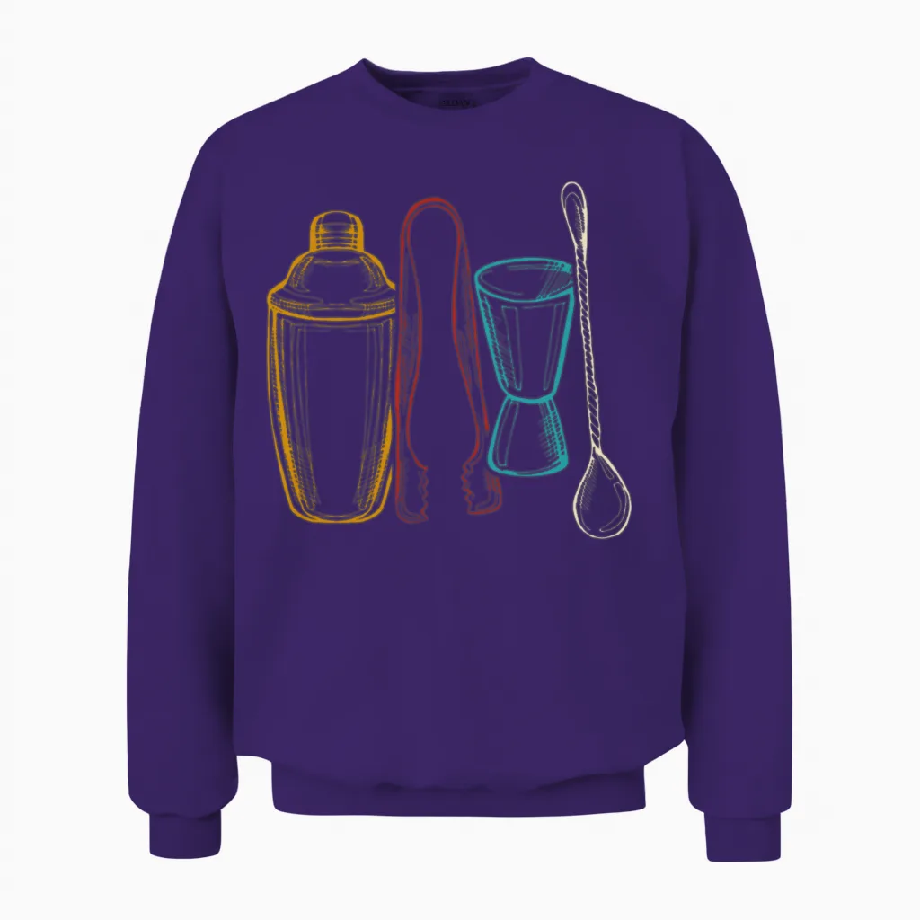 Bartender Mixologist Retro Unisex Sweatshirt - Purple