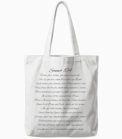 Sonnet 104 Tote Bags - White