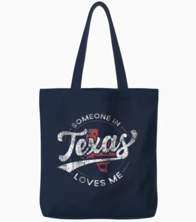 Someone in Texas Loves Me Texas Tote Bags - Navy