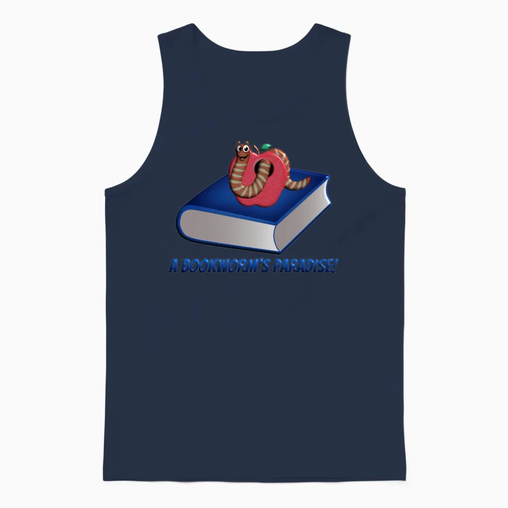 A Bookworm's Paradise Books & Reading Gift Unisex Tank Top in Navy