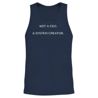 Not_a_ceo_a_system_creator_white Unisex Tank Top - Navy – 2