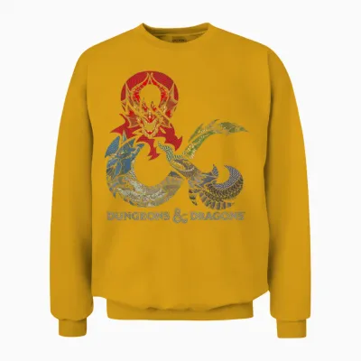Dungeons & Dragons Dragon Ampersand Logo T-Shirt Small Unisex Sweatshirt - Gold