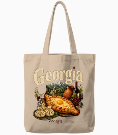 Souvenir De Voyage Vintage De Géorgie Tote Bags - Natural