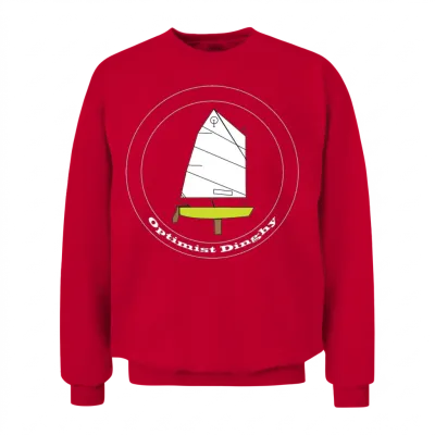 Optimist Sailing Dinghy Unisex Sweatshirt - Red