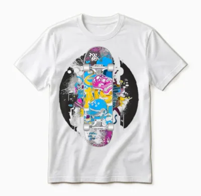 Skateboard Graffiti Skater Unisex T-Shirt - White