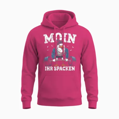 Funny Moin Ihr Spacken Bodybuilding Seagull Fitness Gym Moin Unisex Hoodie - Heliconia