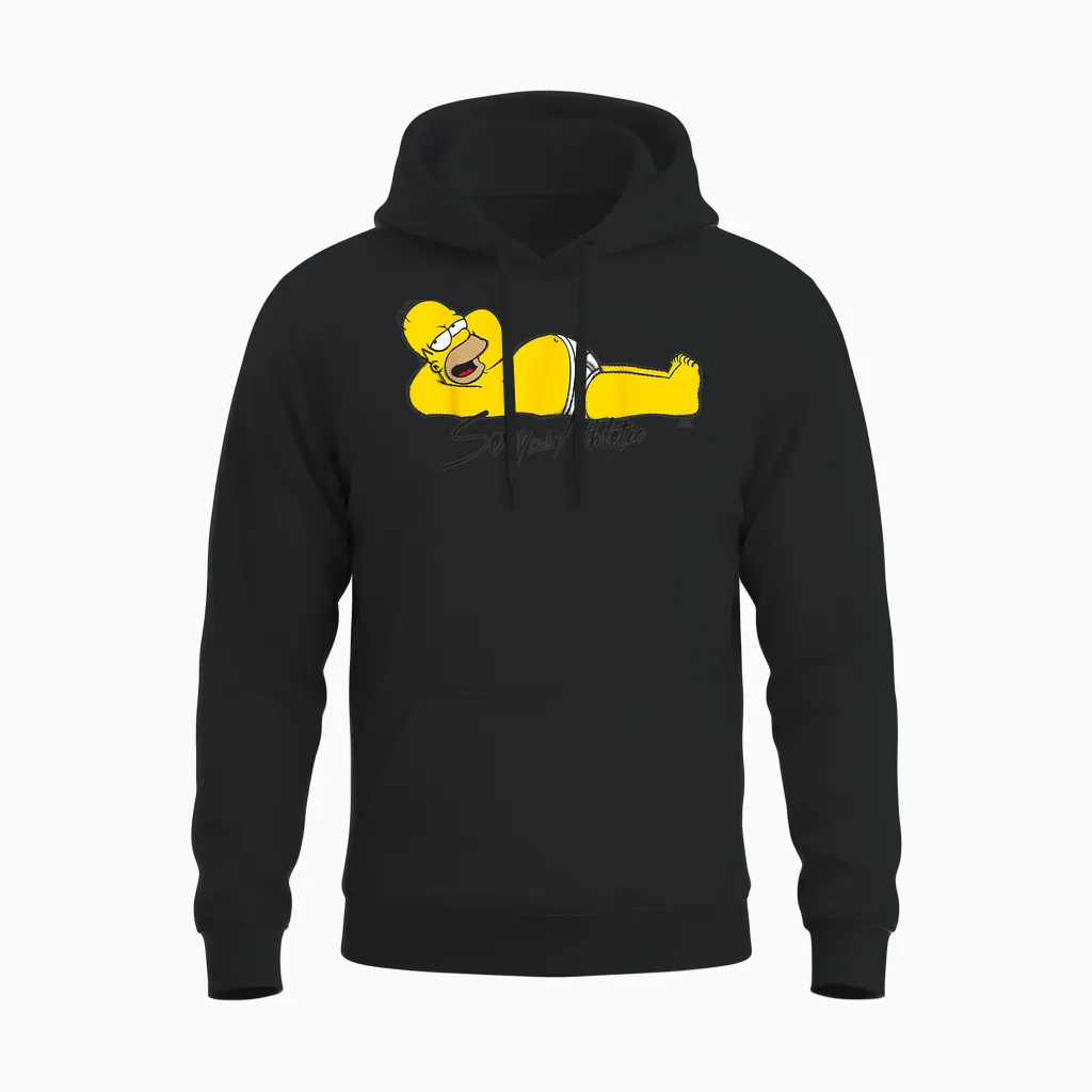 The Simpsons Homer Sexy Cheeky Couch Potato Lounging Unisex Hoodie in Black