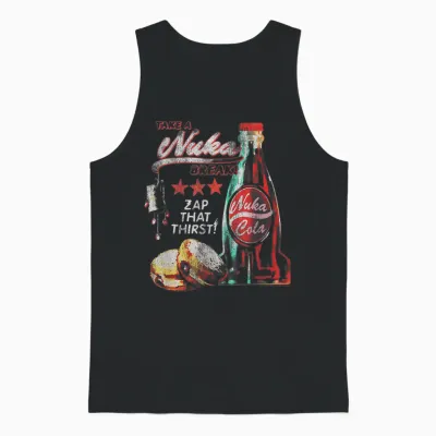 Fallout Video Game Take a Nuka Cola Break Zap That Thirst Unisex Tank Top - Black
