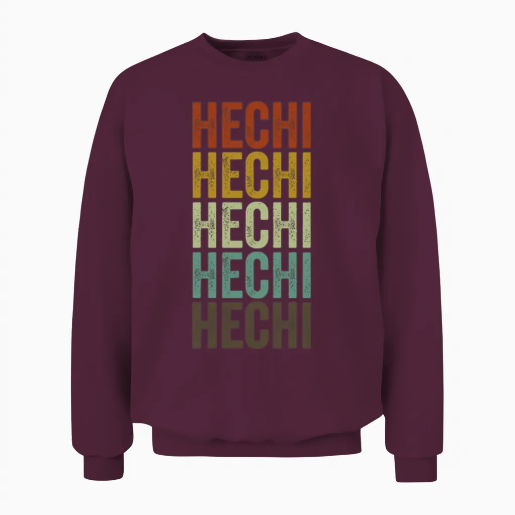 Hechi China Retro Vintage Unisex Sweatshirt in Maroon
