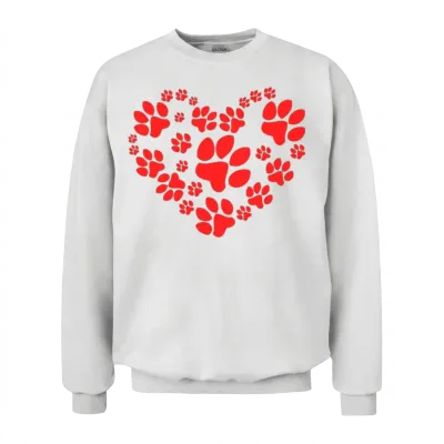 Paws Heart Unisex Sweatshirt - White