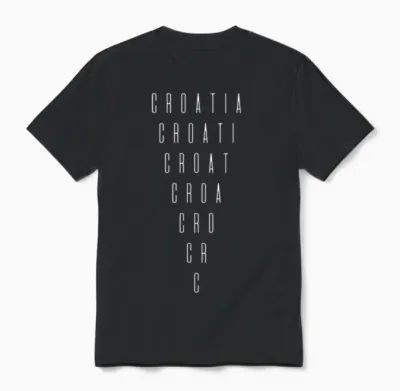 Croatia Inverted Triangle Word Croatian Unisex T-Shirt - Black