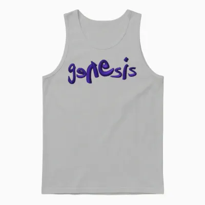 Genesis Band Logo Embroidery Design Unisex Tank Top - Ash