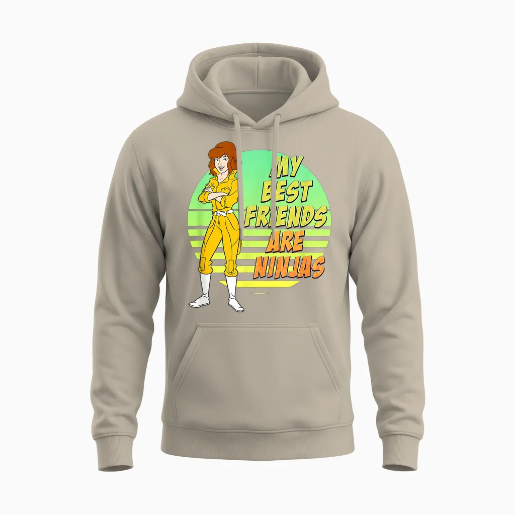 April O'neil - My Best Friends Are Ninjas Unisex Hoodie in Sand