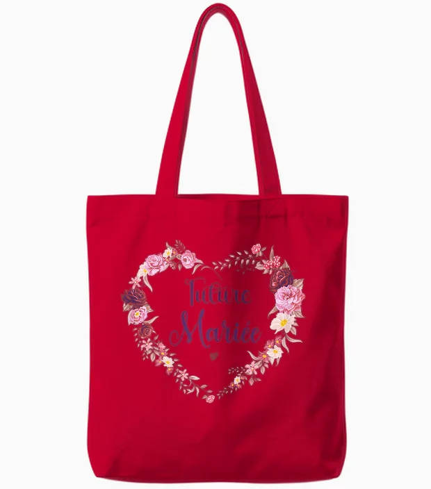 Evjf Future Bride Crown Evjf Terracotta Bride Future T-Shirt, White Tote Bags in Red