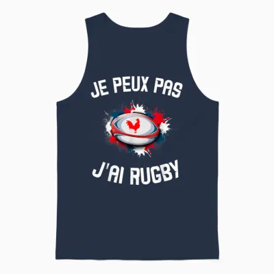 Children's Rugby Jersey "je Peux Pas J'ai Rugby" Unisex Tank Top - Navy