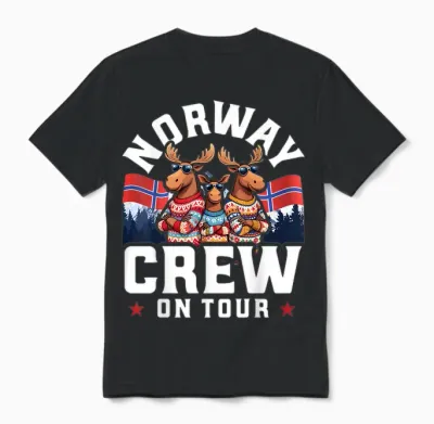 Lustige Norwegen Tour 2025 Unisex T-Shirt - Black