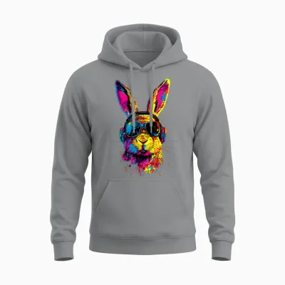 Lapin Avec Lunettes De Soleil Lapin Des Champs Doux Lapins Unisex Hoodie - Sport Grey