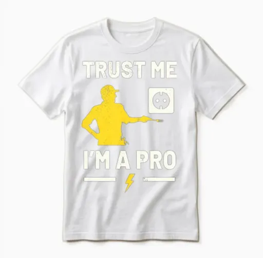 I Am a Pro Craftsman Funny Electrician Unisex T-Shirt in White