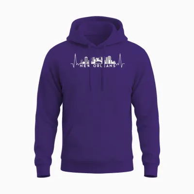 Heartbeat Skyline Usa New-Orleans Unisex Hoodie - Purple