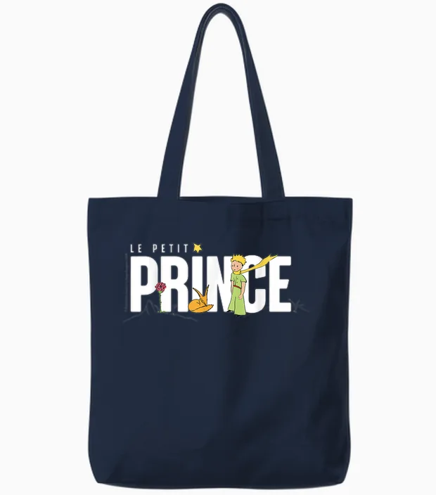 Le Petit Prince Classic Story Art Design T-Shirt, Black, S Tote Bags in Navy