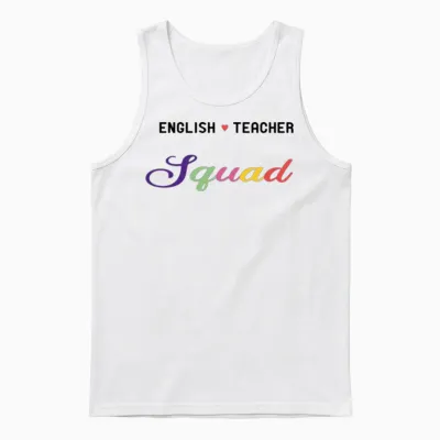 English Teacher Funny Unisex Tank Top - White