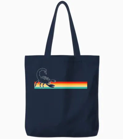 Scorpion Retro Tote Bags - Navy
