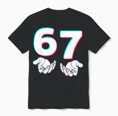 67 Gen Alpha Six Seven Italian 6 7 Brainrot Player Meme Unisex T-Shirt - Black