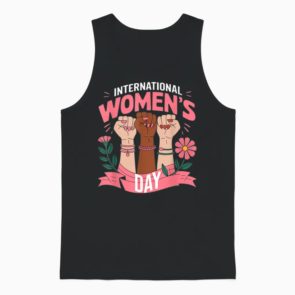 International Women's Day 2025 March 8 T-Shirt, Black, S Unisex Tank Top in Black