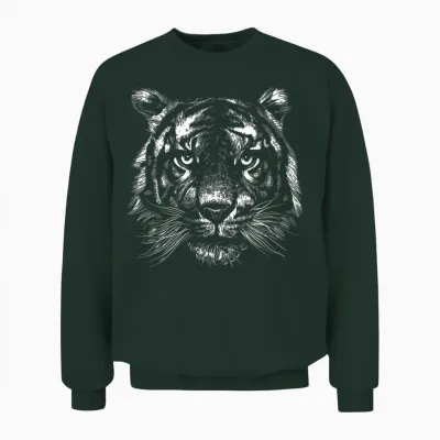 Tiger Tiger Head Big Cat Men's Women's Children's Boys Girls T-Shirt, Black, S Unisex Sweatshirt - Forest